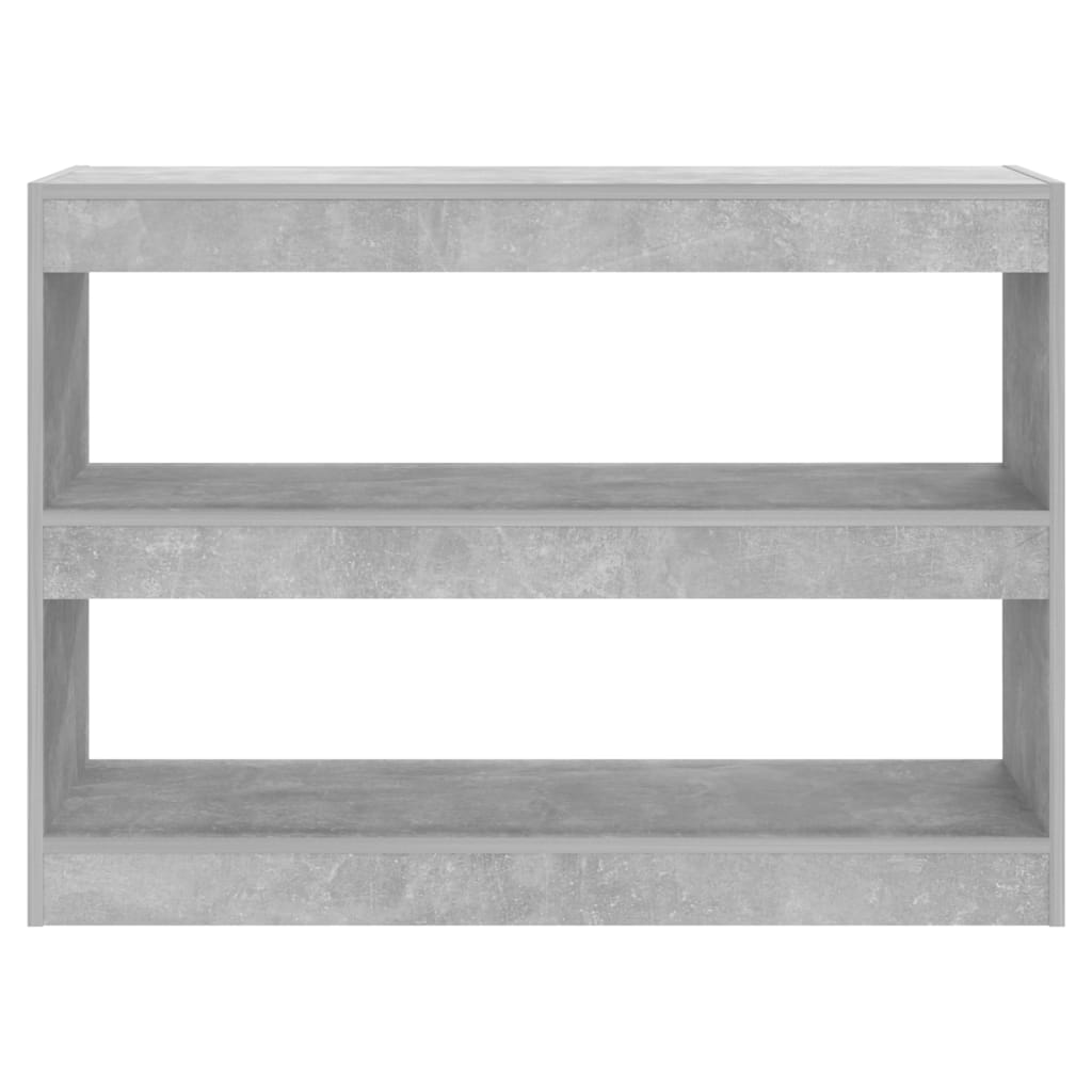 Bibliothèque/séparateur de pièce gris béton 100x30x72 cm