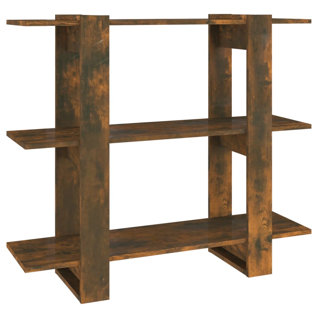 Bibliothèque/séparateur de pièce chêne fumé 100×30×87 cm