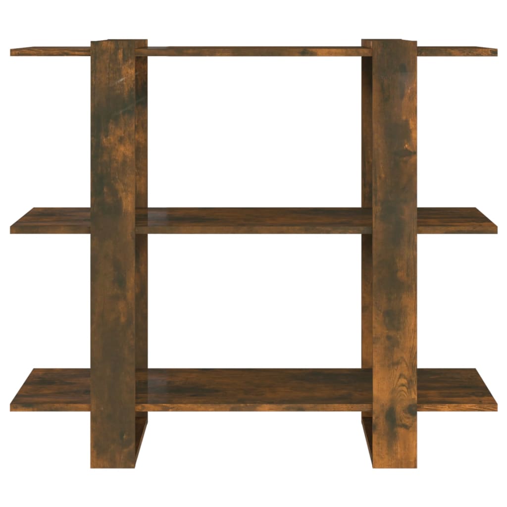 Bibliothèque/séparateur de pièce chêne fumé 100×30×87 cm