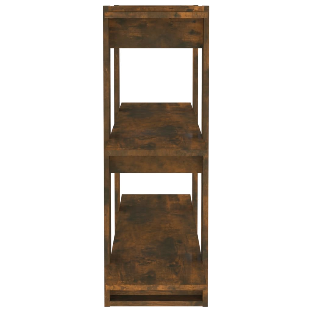 Bibliothèque/séparateur de pièce chêne fumé 100×30×87 cm