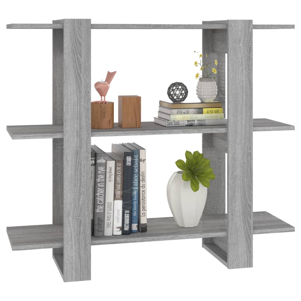 Bibliothèque/séparateur de pièce Gris Sonoma 100×30×87 cm
