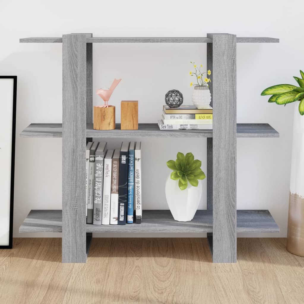Bibliothèque/séparateur de pièce Gris Sonoma 100×30×87 cm