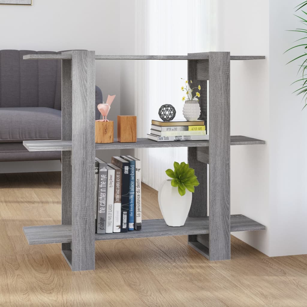 Bibliothèque/séparateur de pièce Gris Sonoma 100×30×87 cm