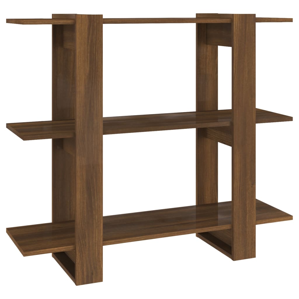 Bibliothèque/séparateur de pièce aspect chêne brun 100×30×87 cm