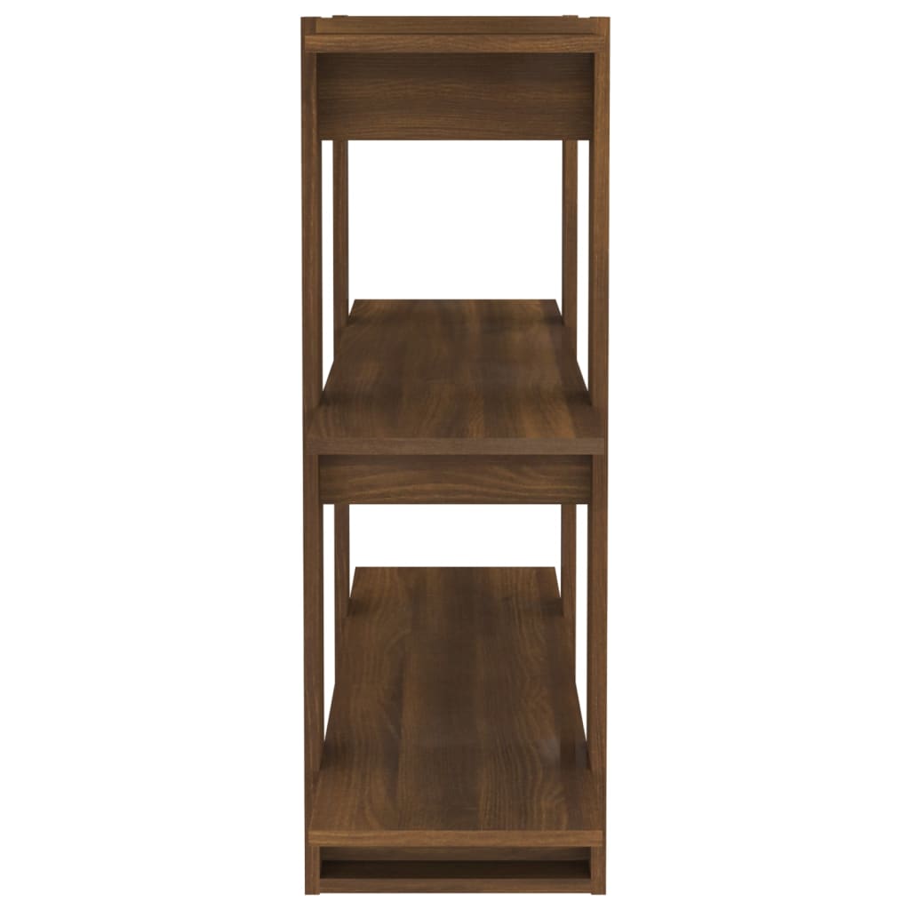 Bibliothèque/séparateur de pièce aspect chêne brun 100×30×87 cm