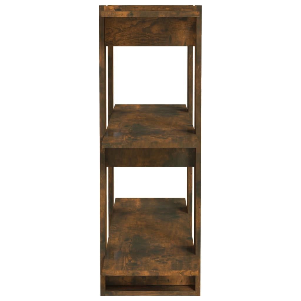 Bibliothèque/séparateur de pièce chêne fumé 80x30x87 cm