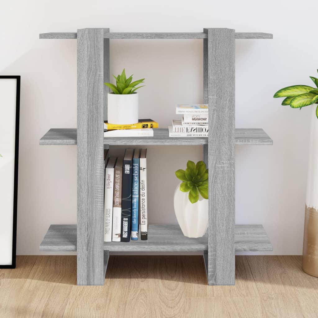 Bibliothèque/séparateur de pièce gris Sonoma 80x30x87 cm