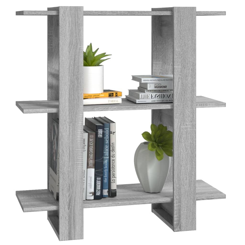 Bibliothèque/séparateur de pièce gris Sonoma 80x30x87 cm