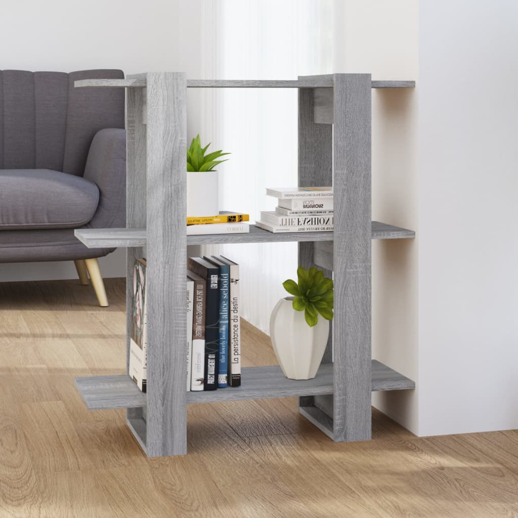 Bibliothèque/séparateur de pièce gris Sonoma 80x30x87 cm