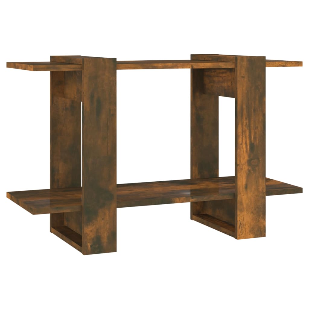 Bibliothèque/séparateur de pièce chêne fumé 80x30x51 cm
