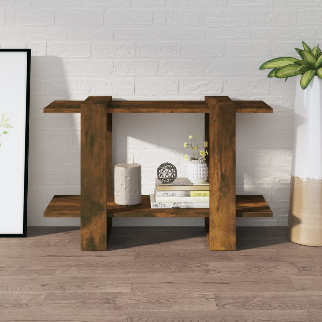 Bibliothèque/séparateur de pièce chêne fumé 80x30x51 cm