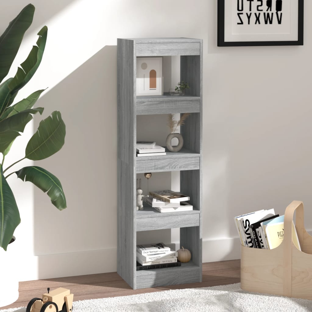 Bibliothèque/séparateur de pièce gris Sonoma 40x30x135 cm