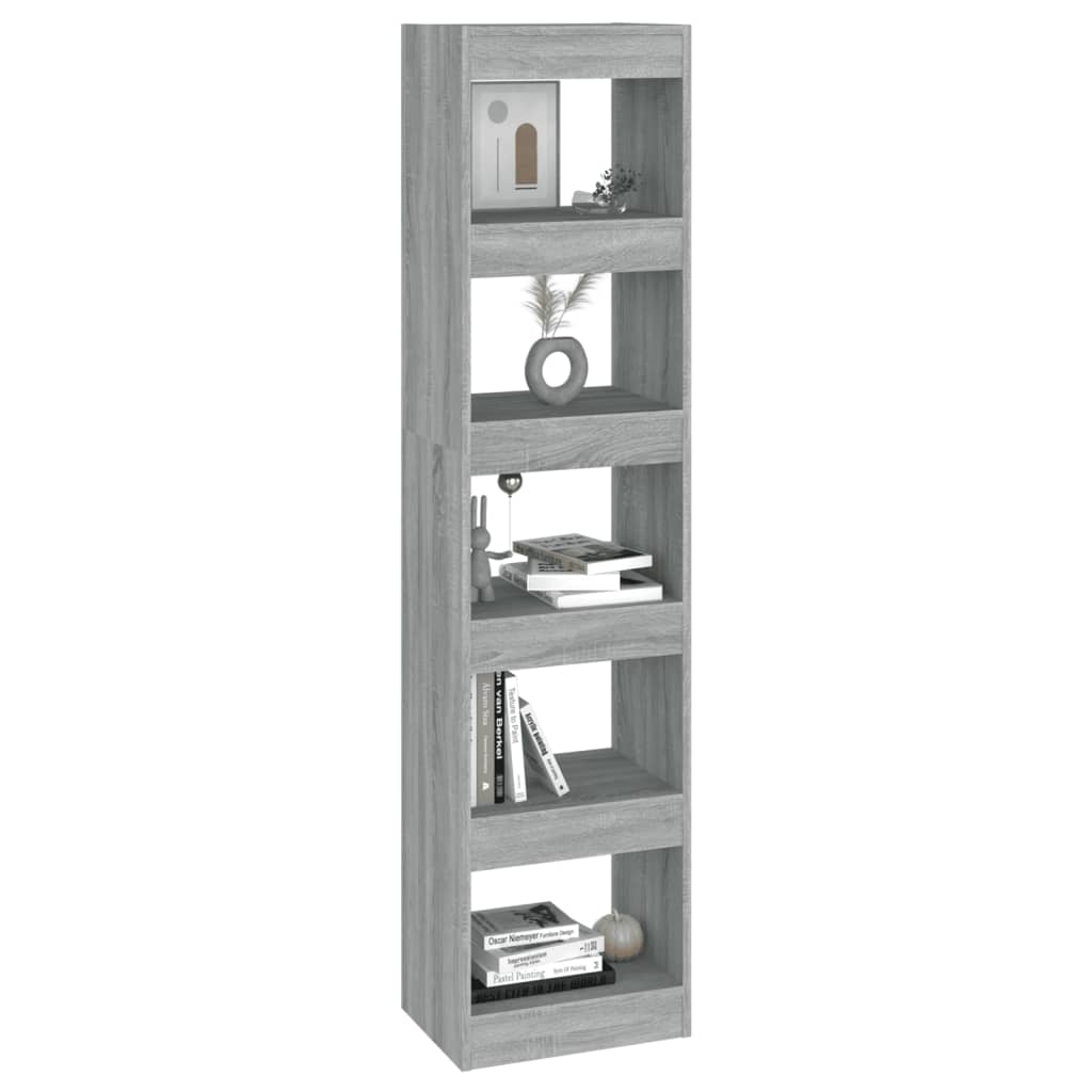 Bibliothèque/séparateur de pièce gris Sonoma 40x30x166 cm