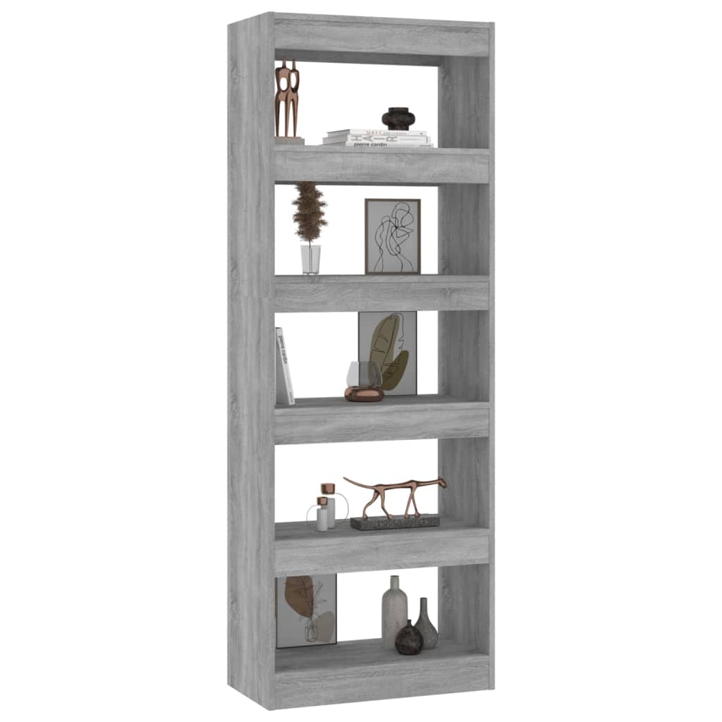 Bibliothèque/séparateur de pièce gris Sonoma 60x30x166 cm matériau bois