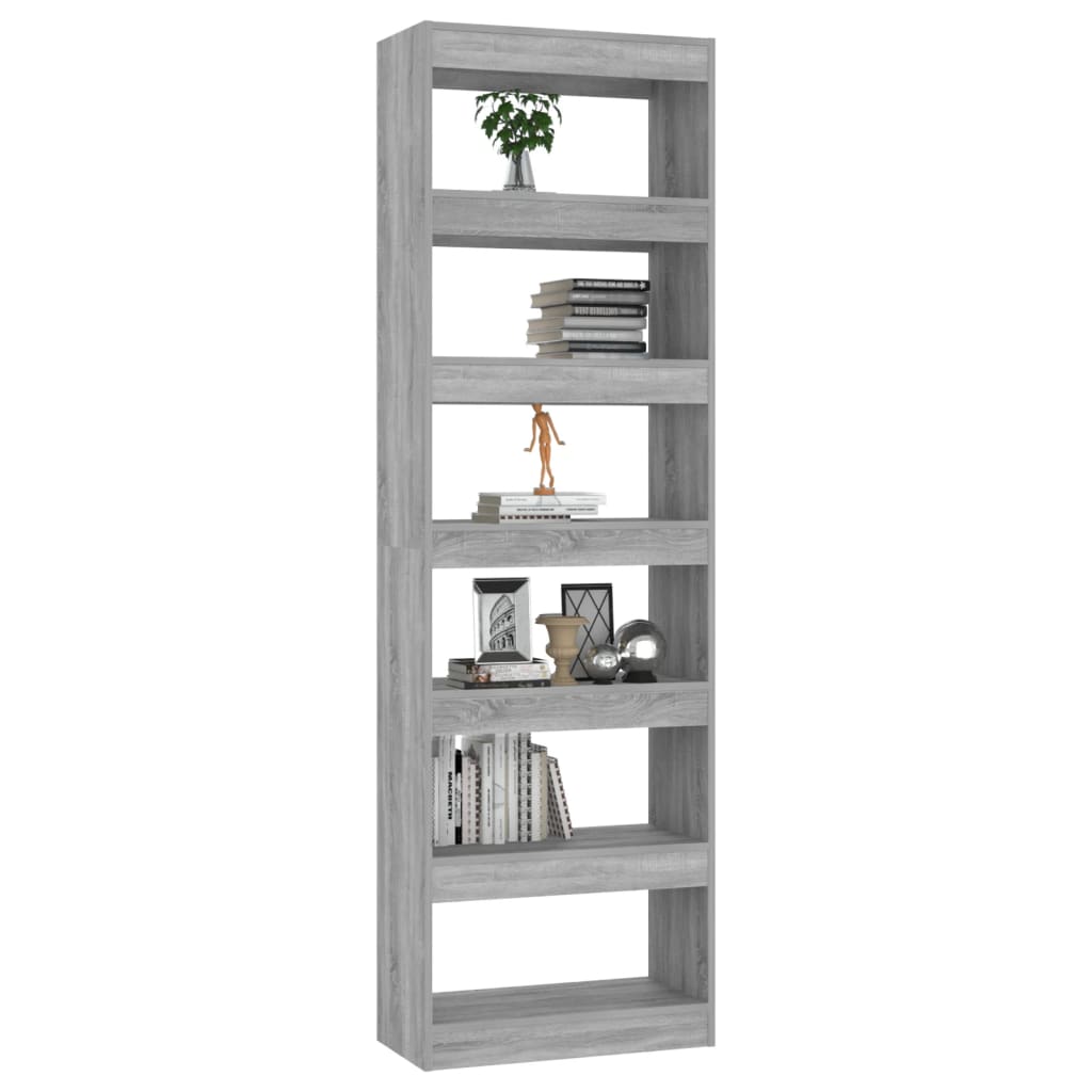 Bibliothèque/séparateur de pièce gris Sonoma 60x30x198 cm