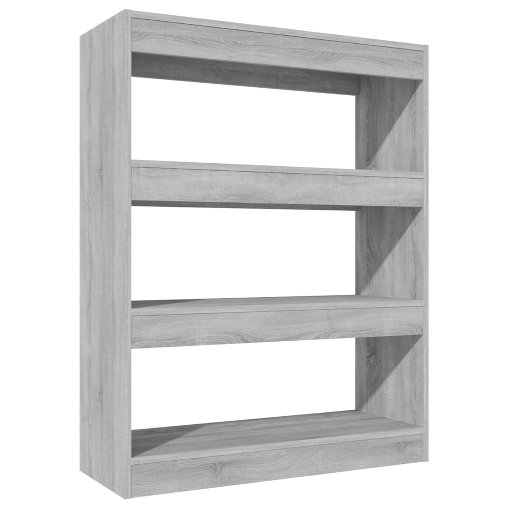 Bookcase/room divider gray Sonoma 80x30x103 cm wood material