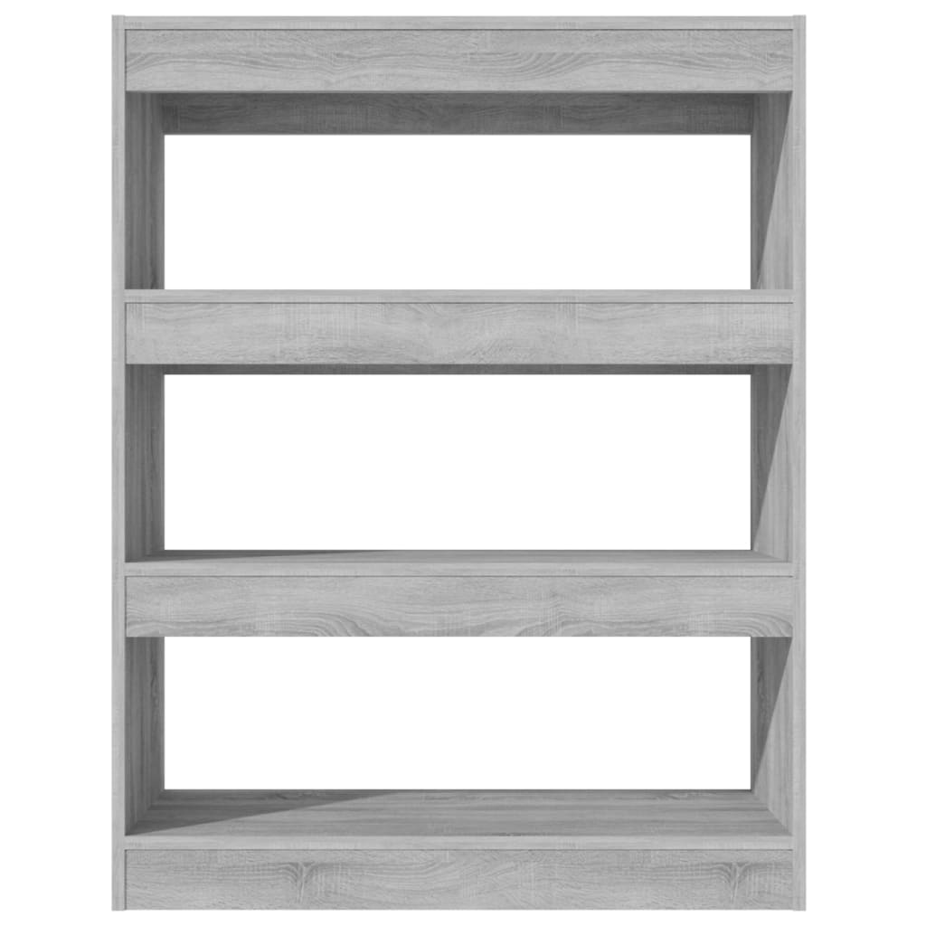 Bookcase/room divider gray Sonoma 80x30x103 cm wood material