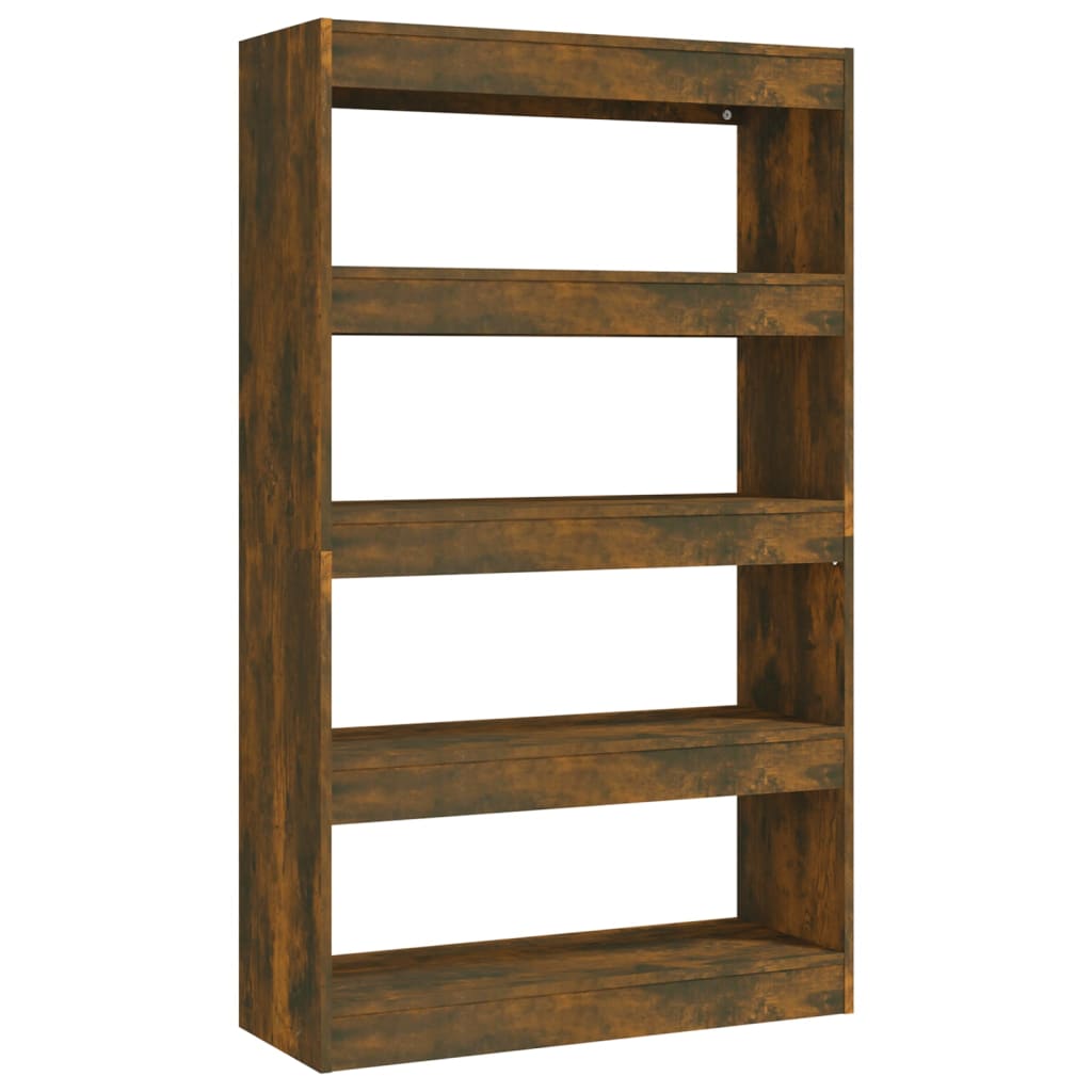 Bookcase/room divider smoked oak 80x30x135 cm wood material