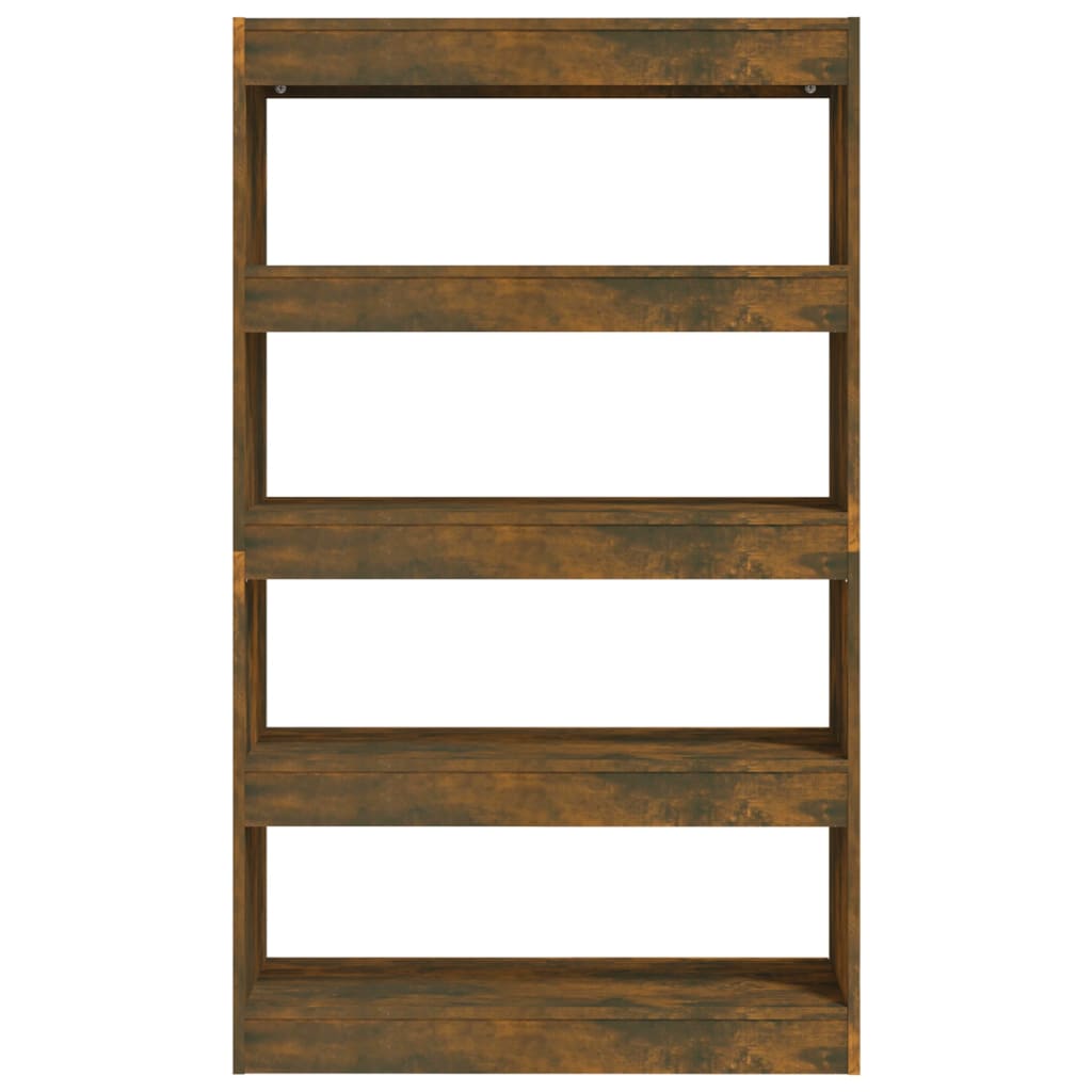 Bookcase/room divider smoked oak 80x30x135 cm wood material