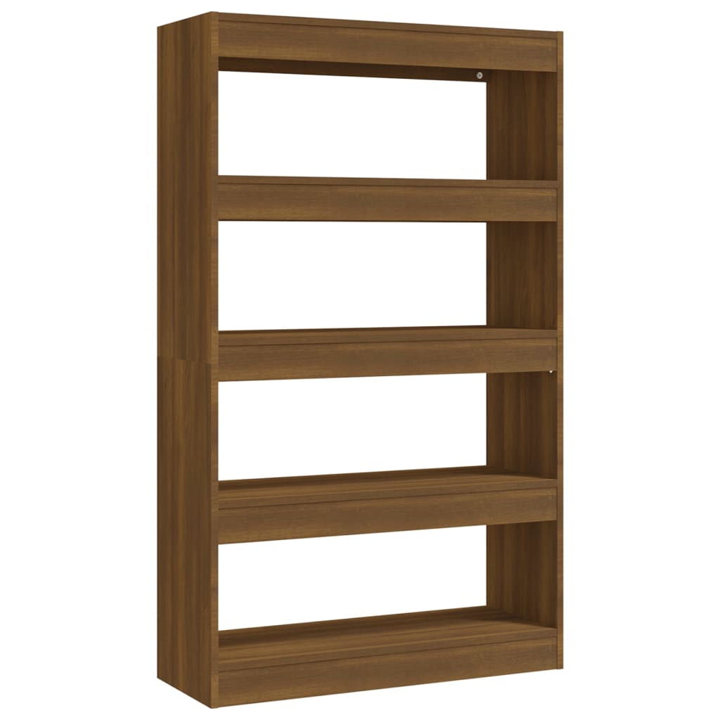 Bibliothèque/séparateur de pièce chêne brun 80x30x135 cm matériau bois