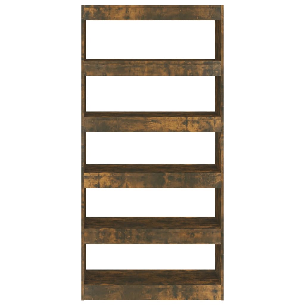 Bookcase/room divider smoked oak 80x30x166 cm wood material