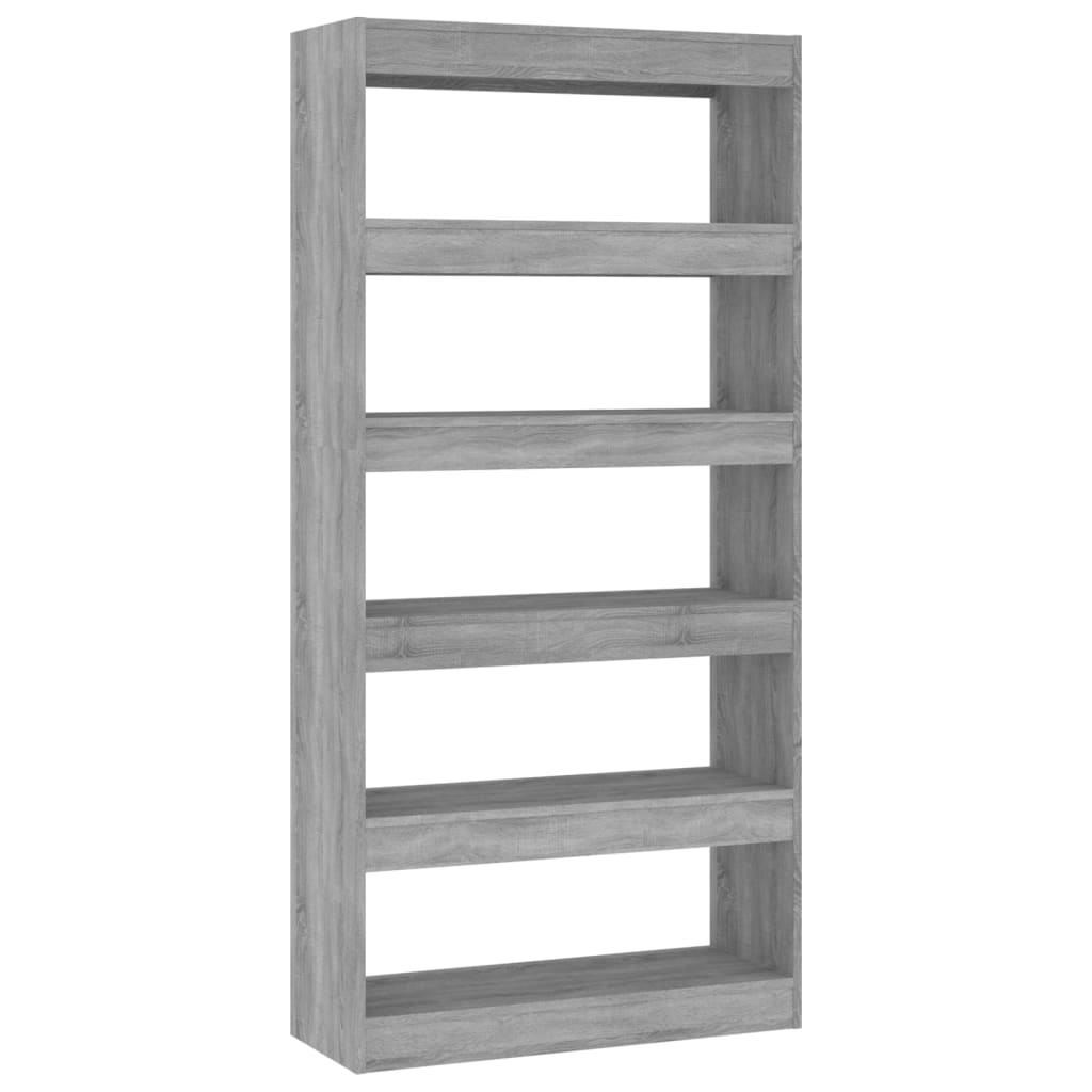Bibliothèque/séparateur de pièce gris Sonoma 80x30x166 cm matériau bois