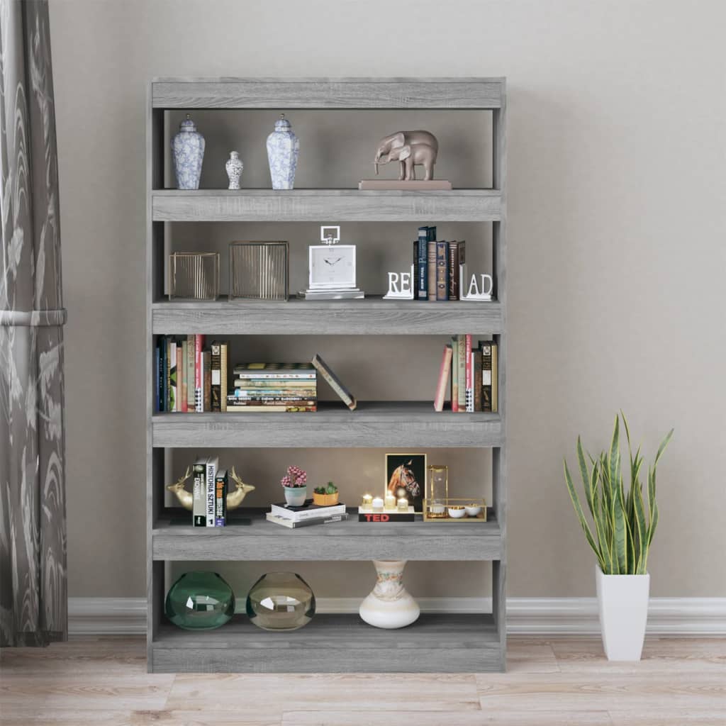 Bibliothèque/séparateur de pièce gris Sonoma 100x30x166 cm