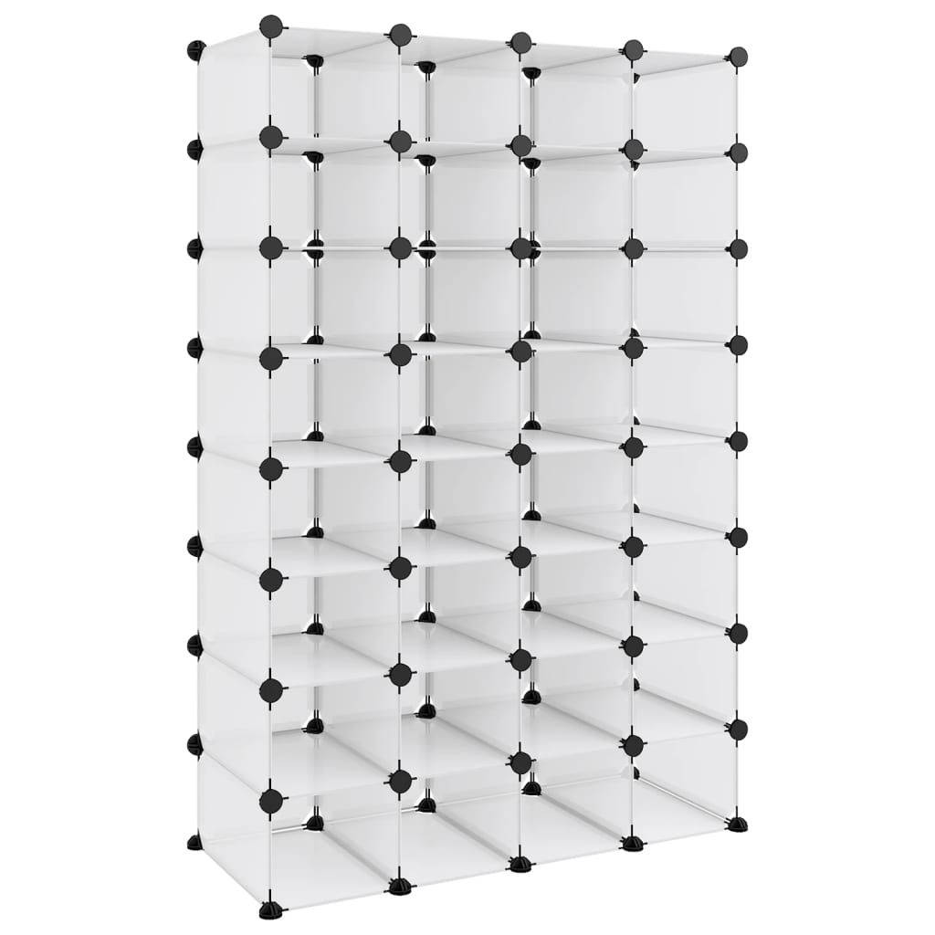 Shoe rack transparent 93x36.5x140 cm PP
