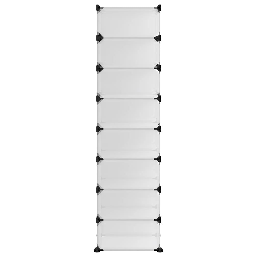 Shoe rack transparent 93x36.5x140 cm PP