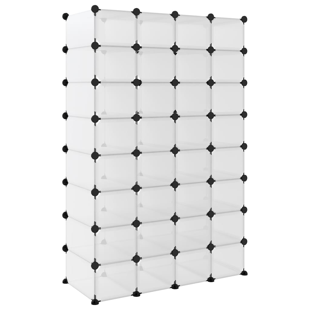 Shoe rack transparent 93x36.5x140 cm PP
