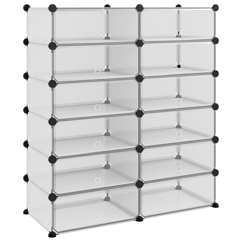 Shoe rack transparent 94.5x36.5x106 cm PP
