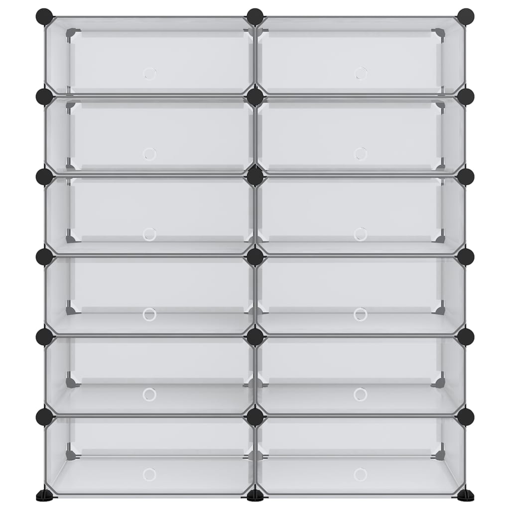 Shoe rack transparent 94.5x36.5x106 cm PP