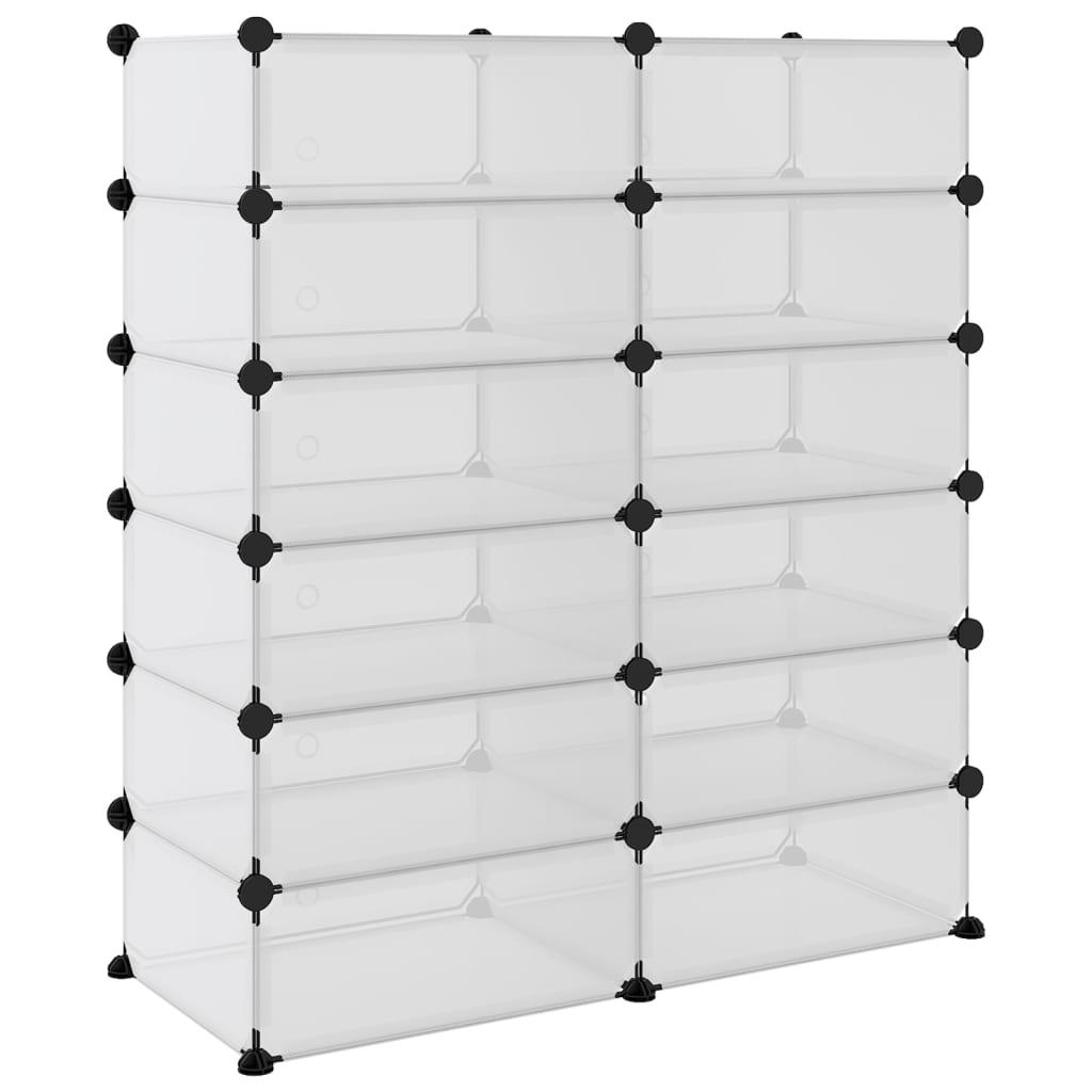 Shoe rack transparent 94.5x36.5x106 cm PP