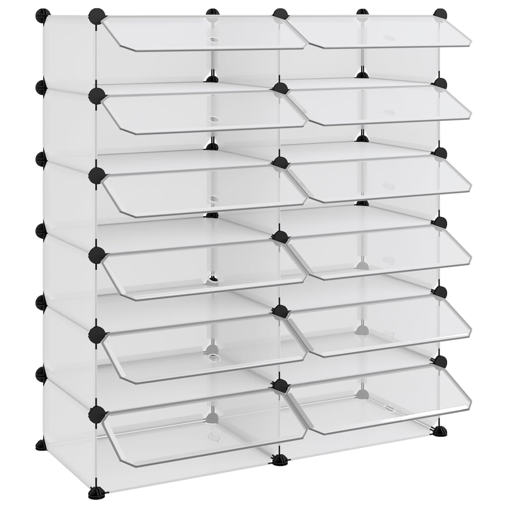 Shoe rack transparent 94.5x36.5x106 cm PP