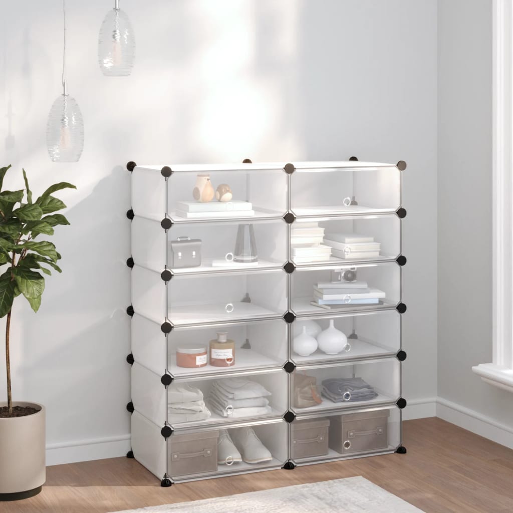 Shoe rack transparent 94.5x36.5x106 cm PP