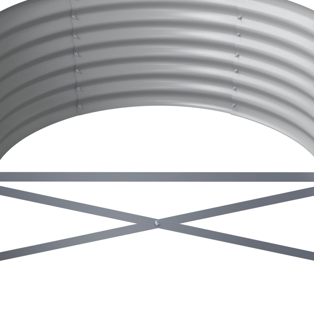 Hochbeet Verzinkter Stahl 368x80x36 cm Silbern