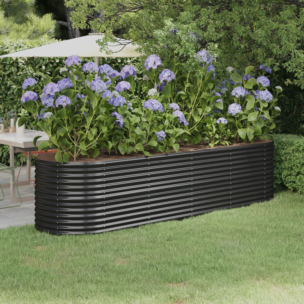 Hochbeet Verzinkter Stahl 296x80x68 cm Anthrazit