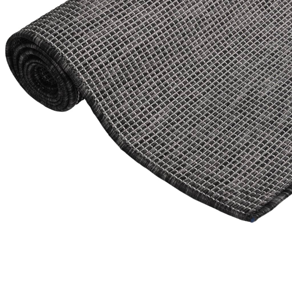 Outdoor carpet flat weave 200x280 cm gray