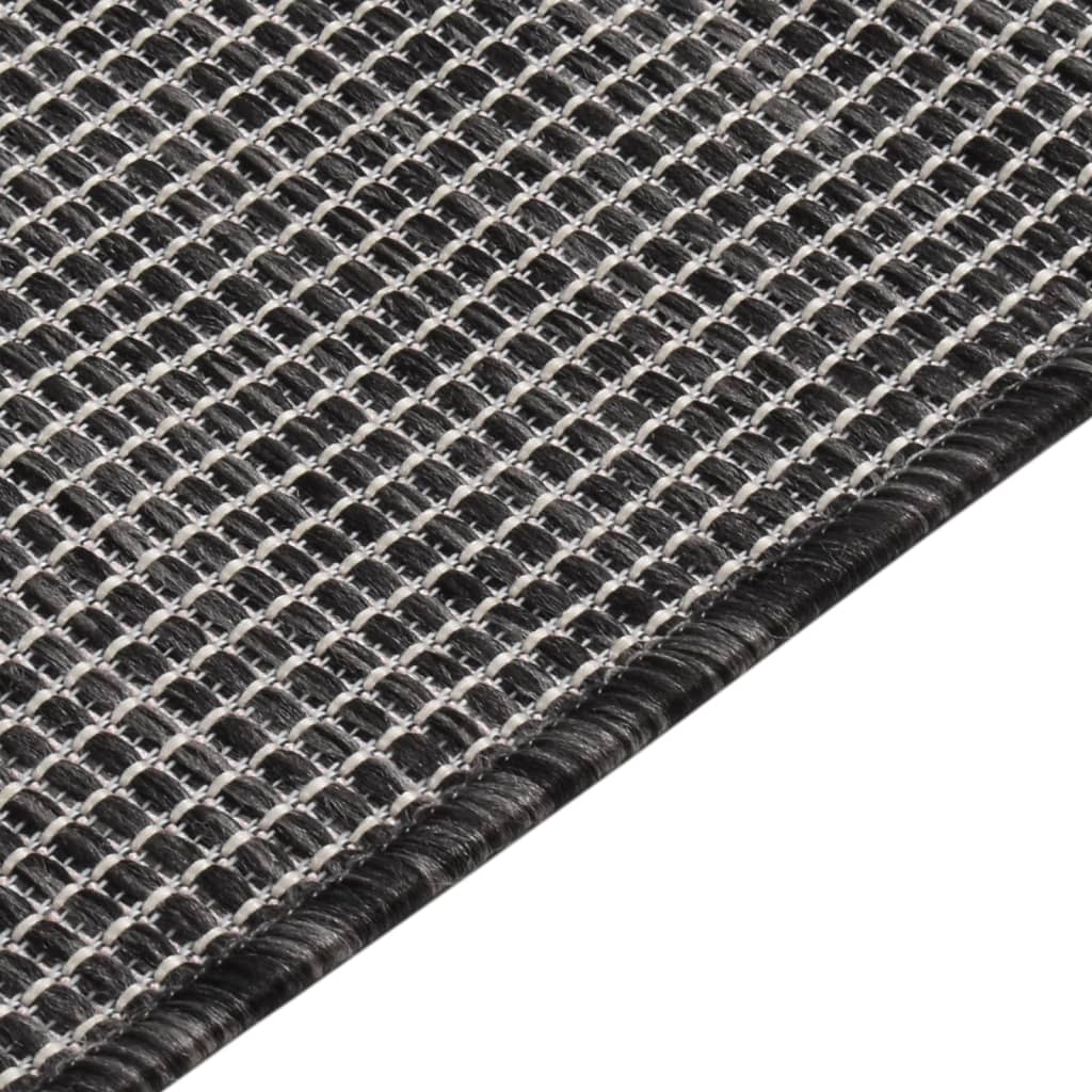 Outdoor carpet flat weave 200x280 cm gray