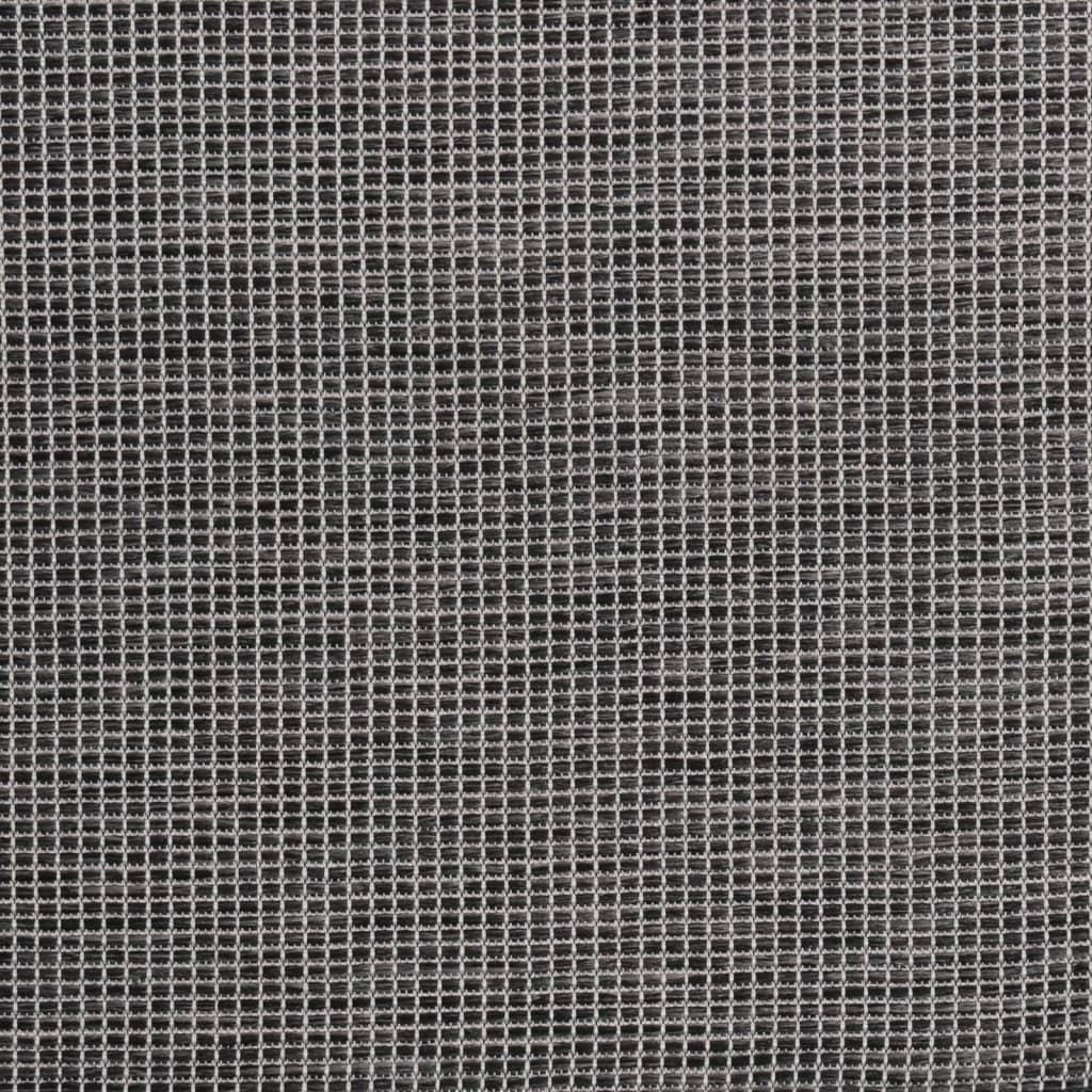 Outdoor carpet flat weave 200x280 cm gray