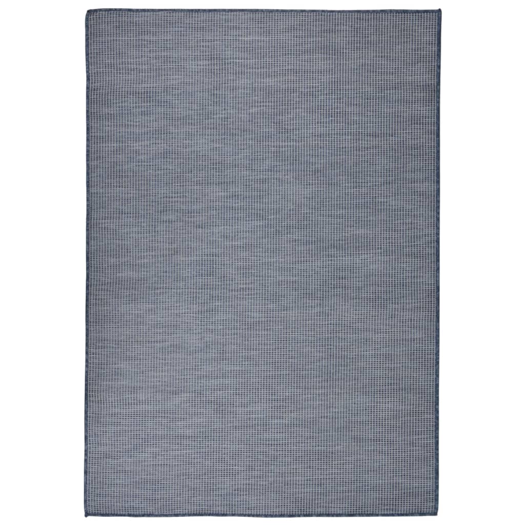 Outdoor rug flat weave 160x230 cm blue