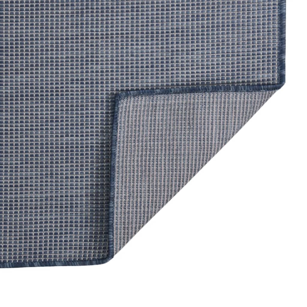 Outdoor rug flat weave 160x230 cm blue