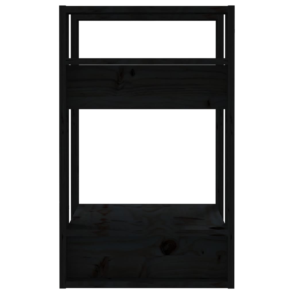 Bibliothèque/séparateur de pièce noir 41x35x57 cm bois de pin massif