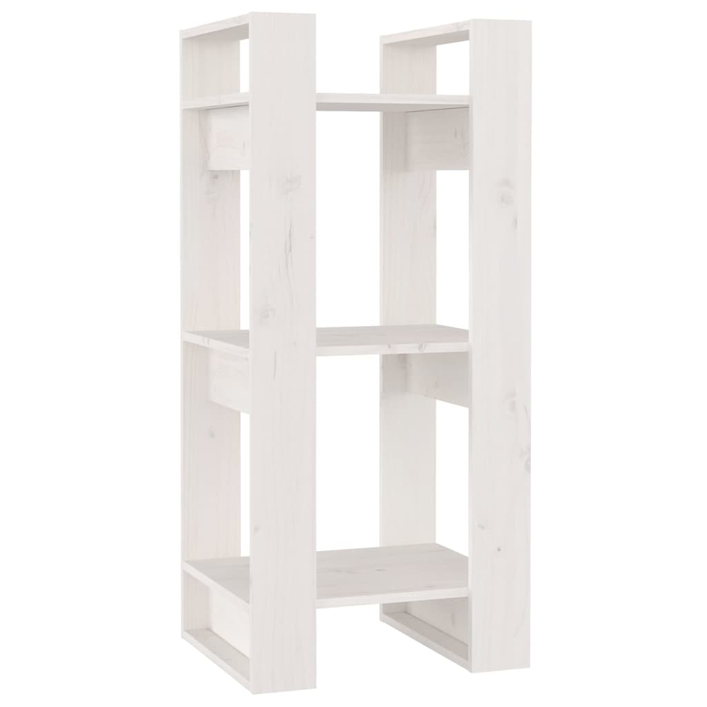 Bookcase/room divider white 41x35x91 cm solid pine wood