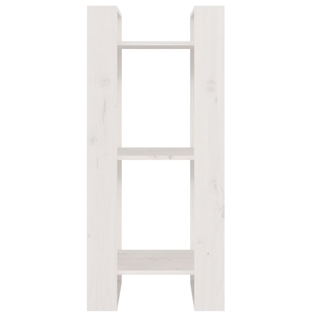 Bookcase/room divider white 41x35x91 cm solid pine wood