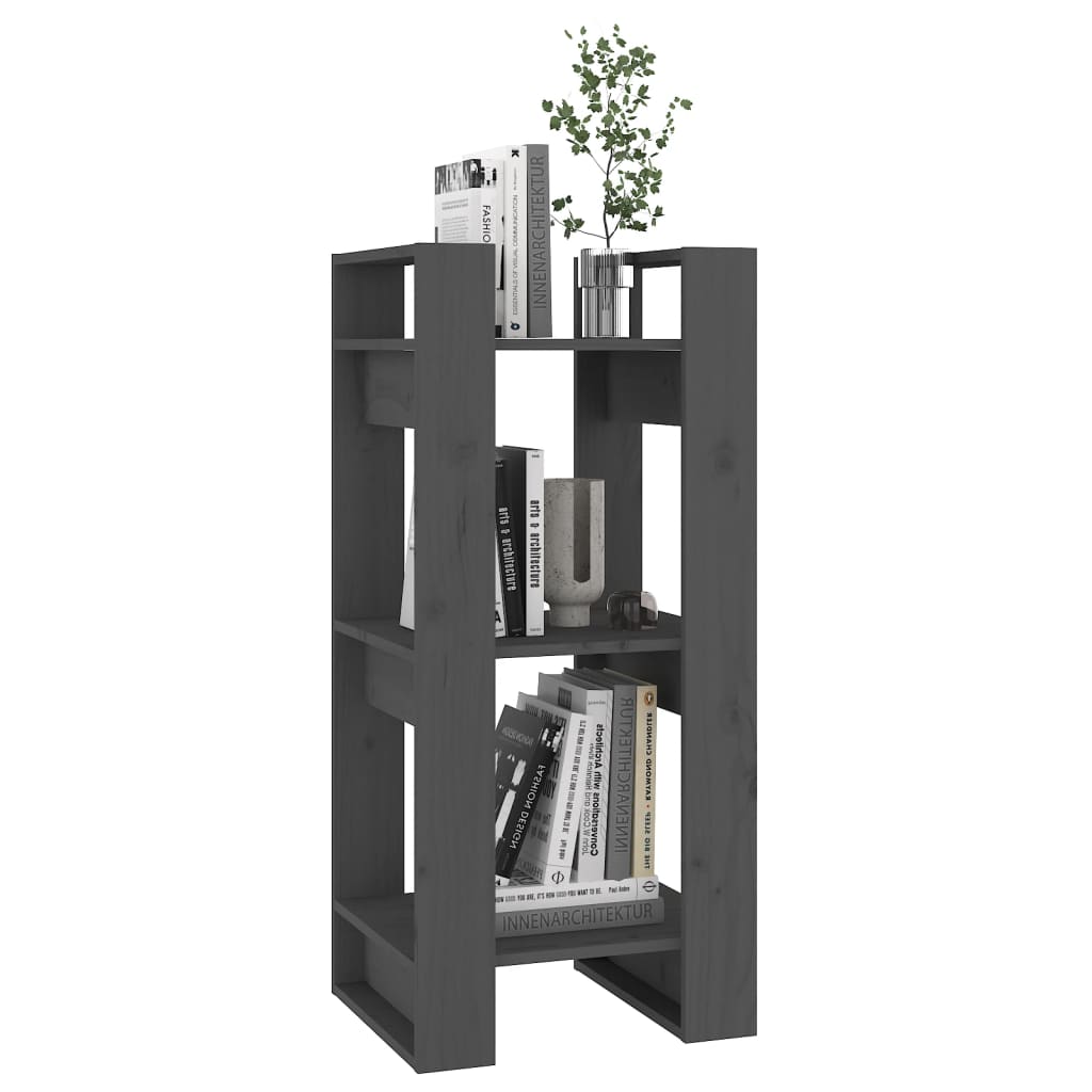 Bibliothèque/séparateur de pièce gris 41x35x91 cm bois de pin massif