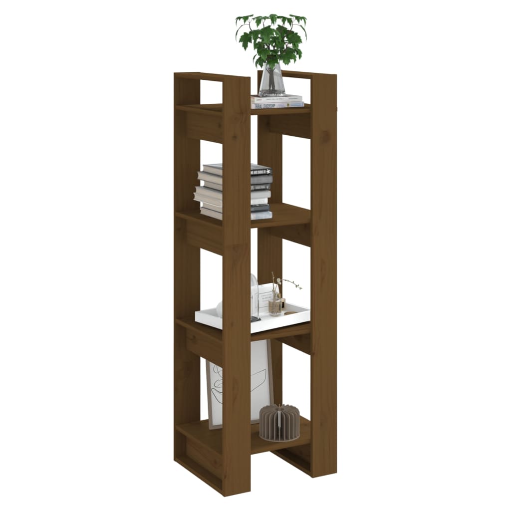 Bibliothèque/séparateur de pièce marron miel 41x35x125cm bois de pin massif
