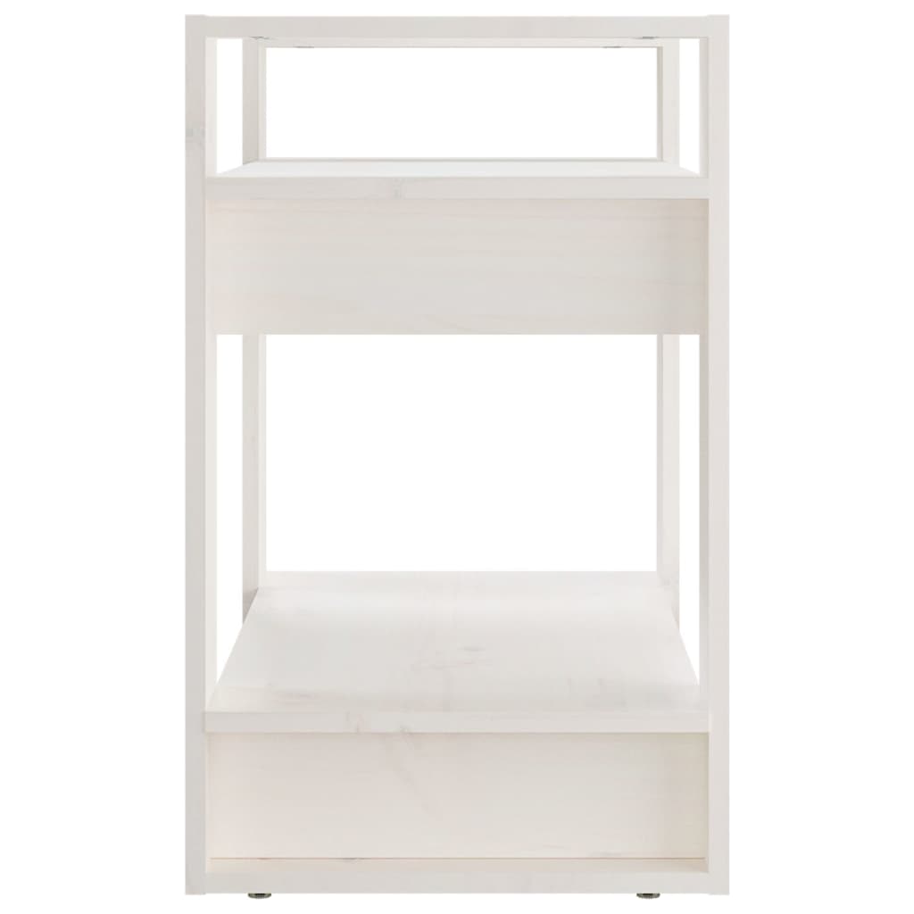 Bookcase/room divider white 60x35x57 cm solid pine wood