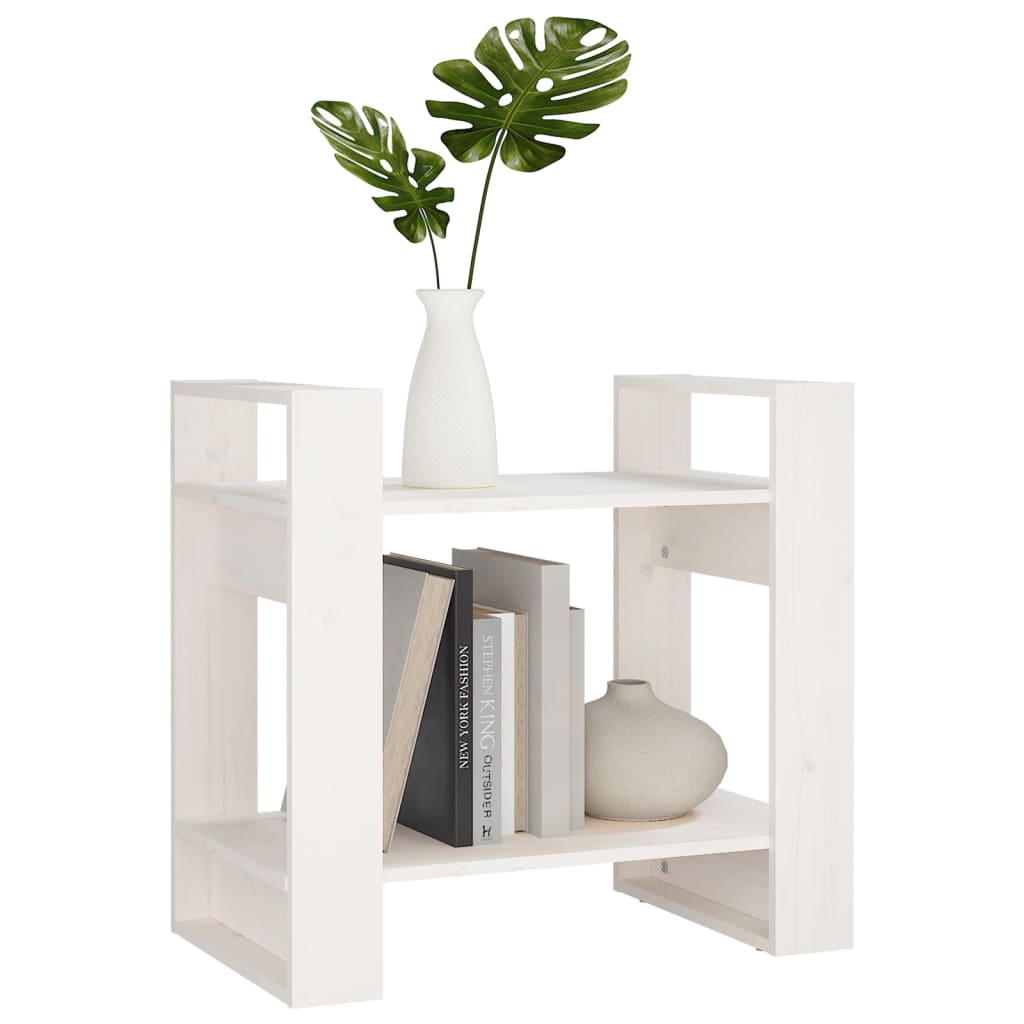 Bookcase/room divider white 60x35x57 cm solid pine wood