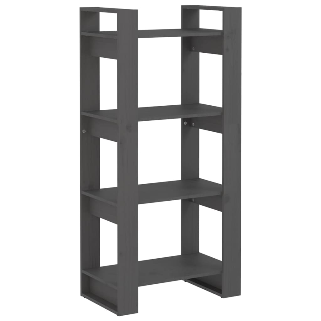 Bibliothèque/séparateur de pièce gris 60x35x125 cm bois massif